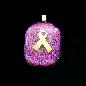 Pink Necklace Pendant & Genuine Gold Detail